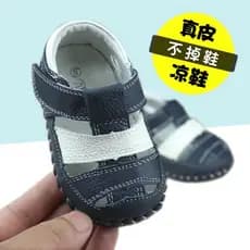 Couro genuíno 0-2 anos de idade 1 bebê menino sola macia Anti-queda sapatos infantis verão 6-12 meses bebê respirável To