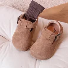 Sapatos Boken infantis de couro genuíno genuíno de 1 a 8 anos, sapatos infantis com sola macia, outono inverno, sapatos