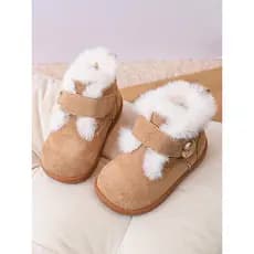 Couro genuíno All-Match crianças botas de neve 0-1-8 anos de idade bebê sola macia sapatos da criança inverno algodão en