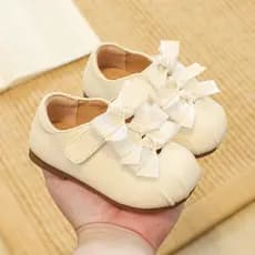 Feminino bebê arco princesa sapatos 0-1-3 anos de idade bebê da criança sapatos primavera outono crianças cor sólida Ant