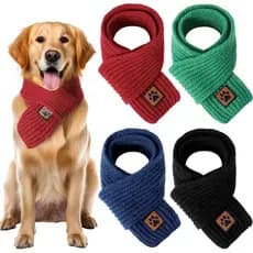 Reginary 4 Peças de Cachecóis de Inverno para Cães, Cachecóis Quentes de Tricô para Animais de Estimação, Bandanas em Ve