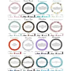 16 Pcs Crystal Stone Bracelets Set for Women Men Semi-Precious Gemstones 8mm Round Beads Bracelet Crystal Stone Stretch