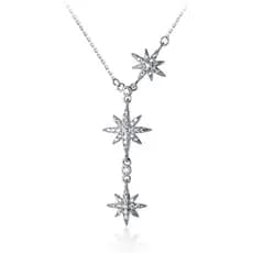 Colar SLUYNZ CZ Star Y para Mulheres e Adolescentes, Colar Choker de Prata Esterlina 925 com Pingente de Estrela