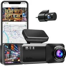 Dashcam Pro 2.0 4k with Front and Rear Camera, GPS, Free 64GB Card, Dashcam with Parking Monitoring, 170° Wide Angle, Ni