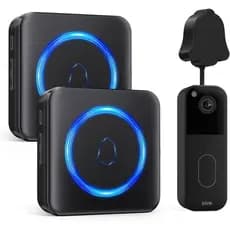 Campainha Sem Fio Compatível com Campainha de Vídeo Blink (1ª e 2ª Geração), Kit com Receptor Interno Plug-in e Transmis