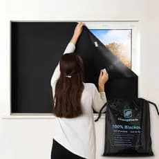 Cortinas Portáteis Changshade para Janelas, Cortinas Blackout Adesivas para Viagem Sem Furos 100% Blackout, Cobertura Te