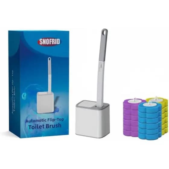 Escova de Vaso Sanitário Descartável, Sistema de Limpeza de Vaso Sanitário com Vara Descartável, Suporte para Escova e R