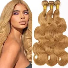 Pacotes de Cabelo Humano 20 22 24 Polegadas Ondulado Castanho 27, Cabelo Humano Virgem Brasileiro Não Processado 11A, Ex