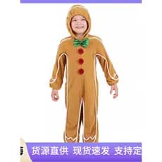 Novo natal gengibre homem Halloween traje das crianças esqueleto cavaleiro gingerbread homem cosplay macacão