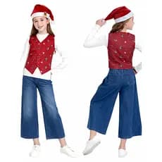Cross-Border W natal novos produtos crianças papai noel elfo traje cos palco criança feriado cosplay traje X