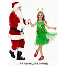Novo estilo de natal traje infantil árvore de natal vestido de menina traje de festa vestido de princesa traje de desemp