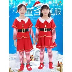 Traje de natal crianças novo estilo europeu americano natal pai-filho elfo traje meninos meninas crianças papai noel