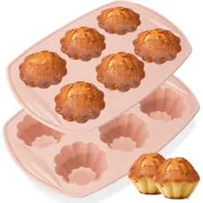 Forma de Silicone para Muffins, Utensílio de Cozimento para Altas Temperaturas, Forma de Bolo em Silicone em Forma de Fl