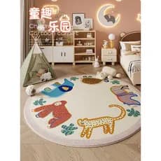 Quarto das crianças pode passar tapete redondo menino quarto estudo cabeceira bonito Animal cobertor área de leitura tap