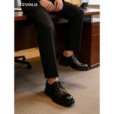 VOLO Rhino Sapatos masculinos de couro, roupas formais, sapatos masculinos de negócios, todos pretos, sapatos de negócio