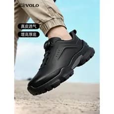 VOLO rinoceronte aumentando sapatos masculinos 2026 novo estilo tênis de couro genuíno Casual todo preto sola macia sapa
