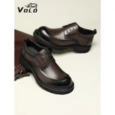 VOLO rinoceronte sapatos de couro masculino negócios Formal Wear primavera sola grossa aumentando sapatos masculinos All