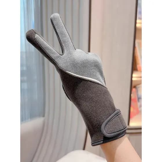 Novas luvas femininas primavera outono inverno quente fino tela de toque à prova de frio veículo elétrico equitação resp