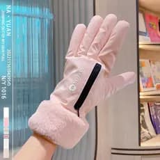 Luvas femininas High-End novo estilo de pelúcia quente ciclismo inverno à prova dwaterproof água ciclismo bicicleta elét