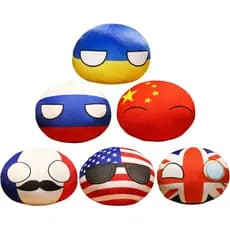 6 peças de pelúcias Country Ball, bichos de pelúcia Country Balls, brinquedo de pelúcia Countryballs, pelúcia de anime,