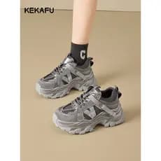 Kekafu Retro papai sapatos femininos 2026 novo estilo primavera outono estilo aumentando sapatos femininos pequenos têni