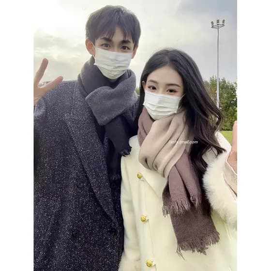 1sn 2025 novo estilo casal cachecol feminino inverno estudante versão coreana lã tricô presente encaixotado cachecol mas