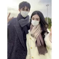 1sn 2025 novo estilo casal cachecol feminino inverno estudante versão coreana lã tricô presente encaixotado cachecol mas