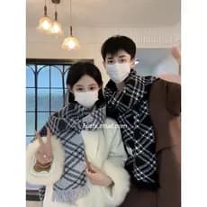 2025 novo estilo casal cachecol inverno babador masculino feminino presente encaixotado estudantes universitários High-E