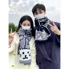 1sn 2025 novo estilo cachecol feminino inverno quente versão coreana lã tricô presente encaixotado casal babador na moda