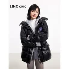 LINCCCHIC dourado Yujie jaqueta Ultra-leve brilhante colorido na moda pão jaqueta curta para baixo feminino Y23602286