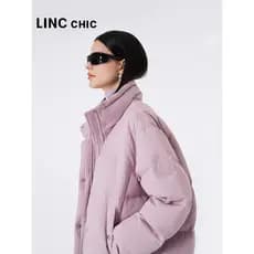 LINC Jinyujie jaqueta curta estilo feminino fora de temporada novo estilo jaqueta urbana luz luxo pão jaqueta 1323