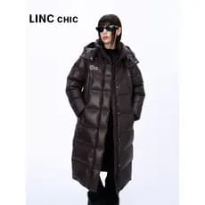 [Estilo de celebridades] LINC Jin Yujie Jaqueta feminina inverno novo estilo engrossado longo pão jaqueta 8345