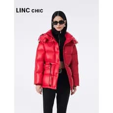 LINCCHIC dourado Yujie jaqueta curta feminina Anti-temporada folga Ultra-leve cor brilhante jaqueta de pão jaqueta 2325