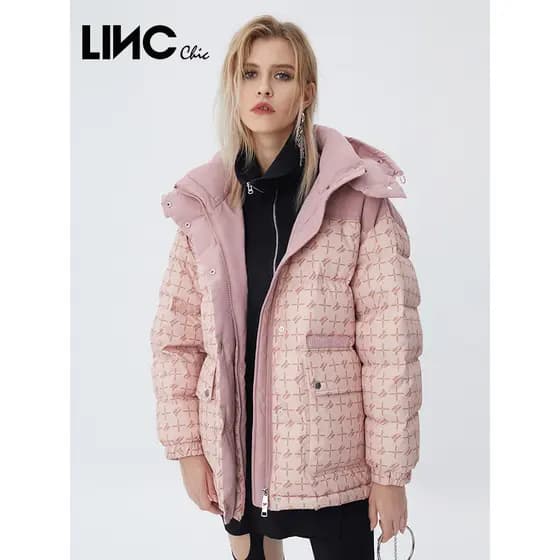 LINCCHIC Golden Yujie Down Jacket Mulheres Retro Pão Jaqueta Curta Com Capuz Jaqueta Feminina Off-Season Clearance 2285