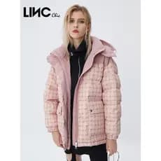 LINCCHIC Golden Yujie Down Jacket Mulheres Retro Pão Jaqueta Curta Com Capuz Jaqueta Feminina Off-Season Clearance 2285