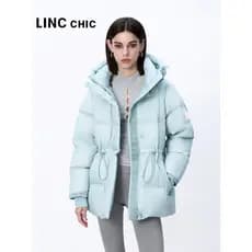 LINC jaqueta de penas douradas estilo feminino fora da temporada código quebrado Ultra-leve colorido pão jaqueta curta p
