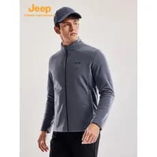 Jeep jeep jaqueta de lã ao ar livre masculina Polar velo gola jaqueta outono engrossado quente Cardigan jaqueta forro