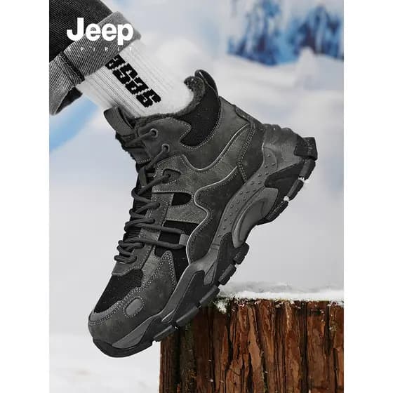 Jeepspirit sapatos masculinos inverno quente sapatos de algodão forro de lã engrossado sapatos de alta qualidade botas d