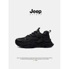 Jeepspirit sapatos masculinos preto Samurai tênis masculino 2026 novo estilo de sola grossa aumentando sapatos casuais m