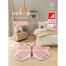 Borboleta tapete menina quarto ins estilo cobertor de cabeceira rosa quarto das crianças máquina lavável em forma especi