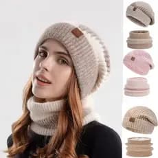 2026 Conjunto De Cachecol De Chapéu , Gorro Grosso Macio À Prova De Vento E Frio , Aquecedor De Pescoço Forra