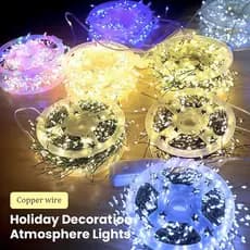 2026 20 ~ 100m 3000LED Luzes De Fadas De Fogos De Artifício De Natal Plug-in Com Remoto Fio De Prata Para Decoração De Á