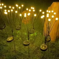 Luz Solar De 10 Leds Para Jardim Luzes De Natal Ao Ar Livre À Prova D'água Mudança De Cor Firefly Lawn