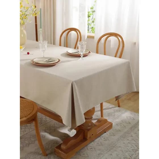 Nova cor sólida algodão linho grosso tecido de linho toalha de mesa simples e moderna conferência mesa de jantar mesa de