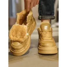 Botas de neve do nordeste escovado engrossado quente grande sapatos de algodão masculino inverno tênis de alta qualidade