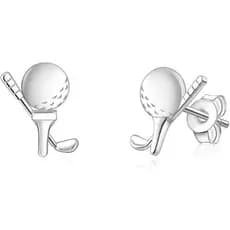 Golf Stud Earrings for Women - 925 Sterling Silver Golf Ball Earrings Hypoallergenic Sports Themed Jewelry Gifts for Duu