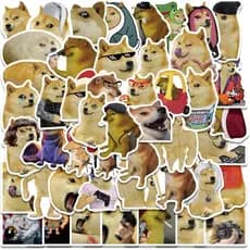 50 Adesivos de Cachorro Fofo em Estilo Cartoon, Coloridos e Estéticos, em PVC à Prova d'Água, para Garrafa de Água, Guit