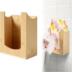 Dispensador de Lenços de Bambu para Montagem na Parede, Suporte para Caixa de Lenços para Banheiro, Cozinha, Sala de Est