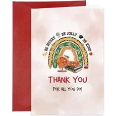 Cartão de Natal para Professores com Envelope, Cartões de Agradecimento aos Professores dos Alunos, Presentes de Natal d