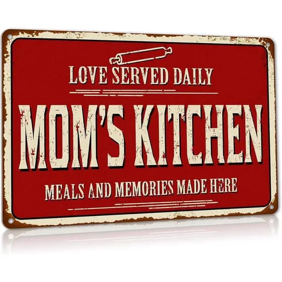 Decoração de Parede Rústica para Cozinha, Placa de Metal de Alumínio Estilo Antigo, 12 x 8 polegadas, Decoração para Sal